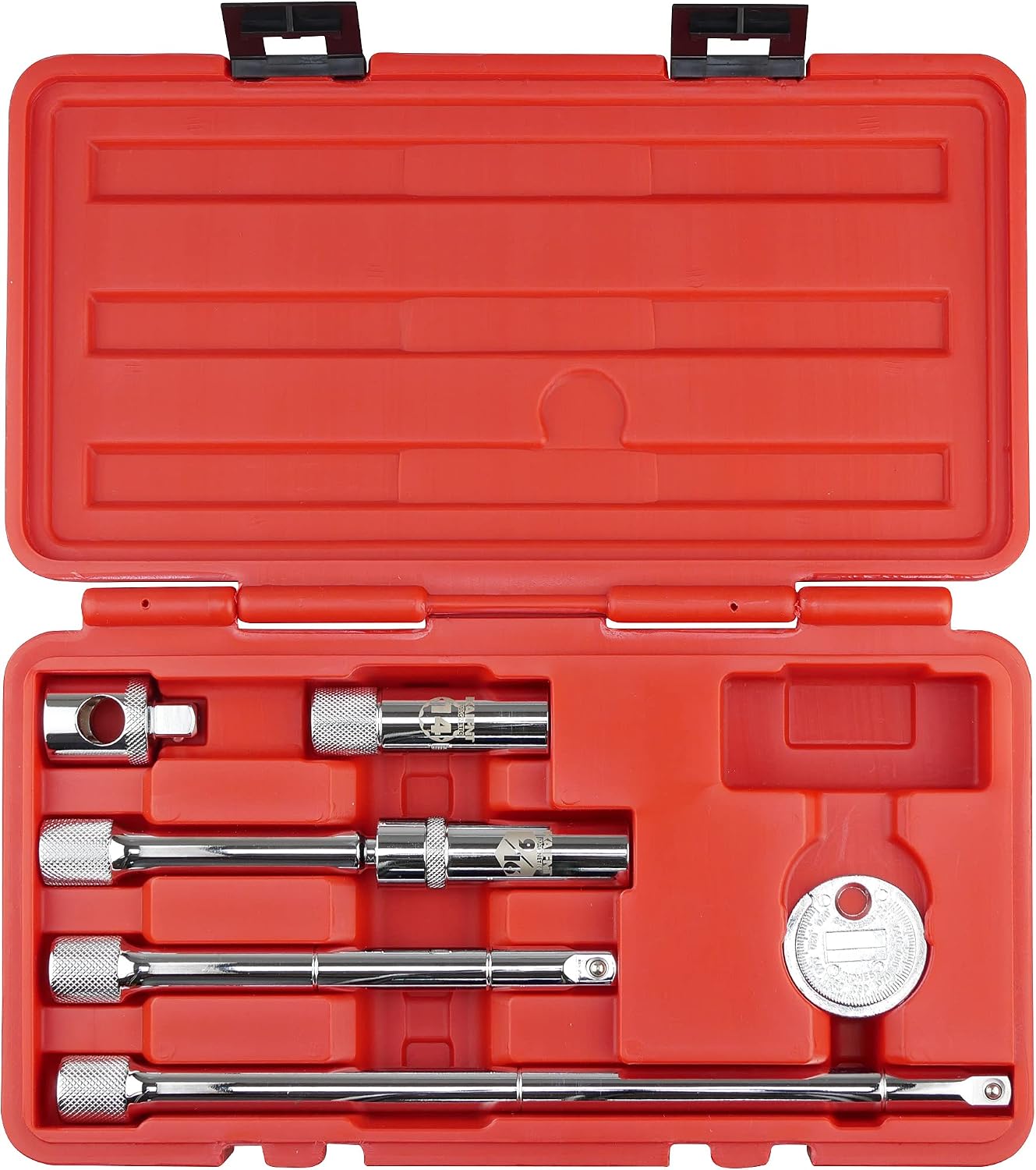 KAIFNT K202 Spark Plug Tool Set, Magnetic 9/16" Swivel & 14mm Thin Wall Sockets, 3/8-Inch Drive, 6-Piece