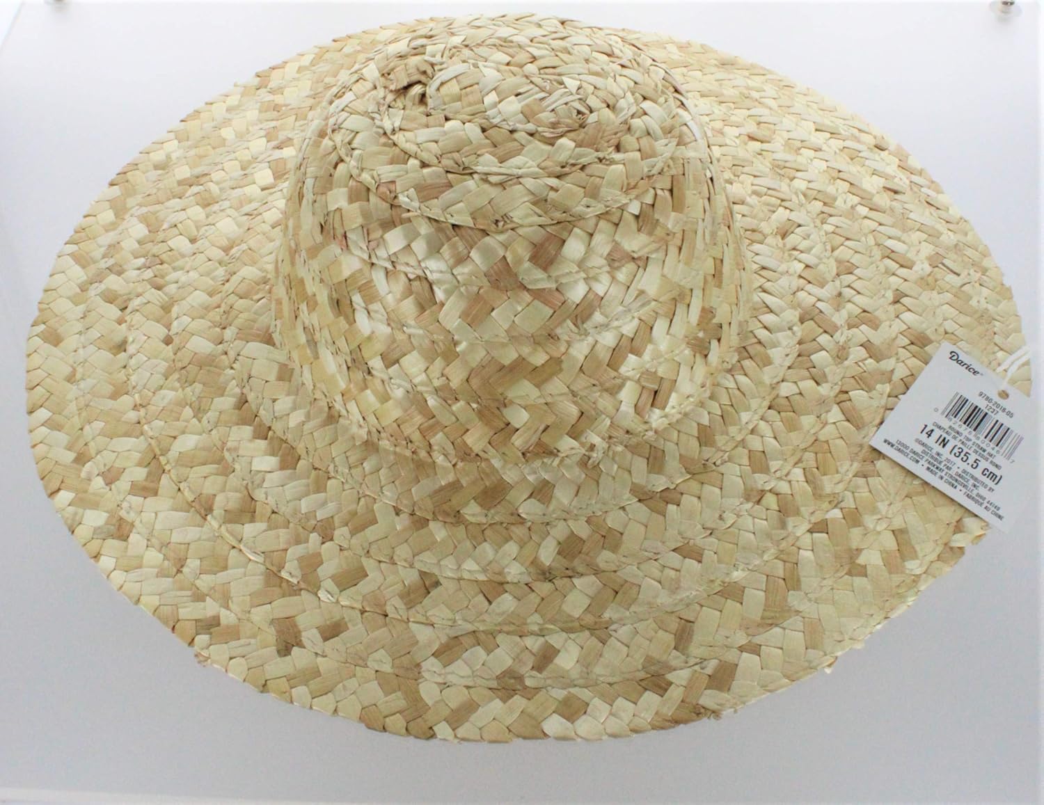 Darice Natural Straw Hat: Round Crown Top, 14 inches : Clothing, Shoes & Jewelry