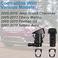 Vista 4 de Belleone Windshield Washer Nozzle Kit Compatible with 2005-2016 Jeep Grand Cherokee, 2005-2013 Chevy Malibu, Pontiac G6, Saturn Aura, Replace