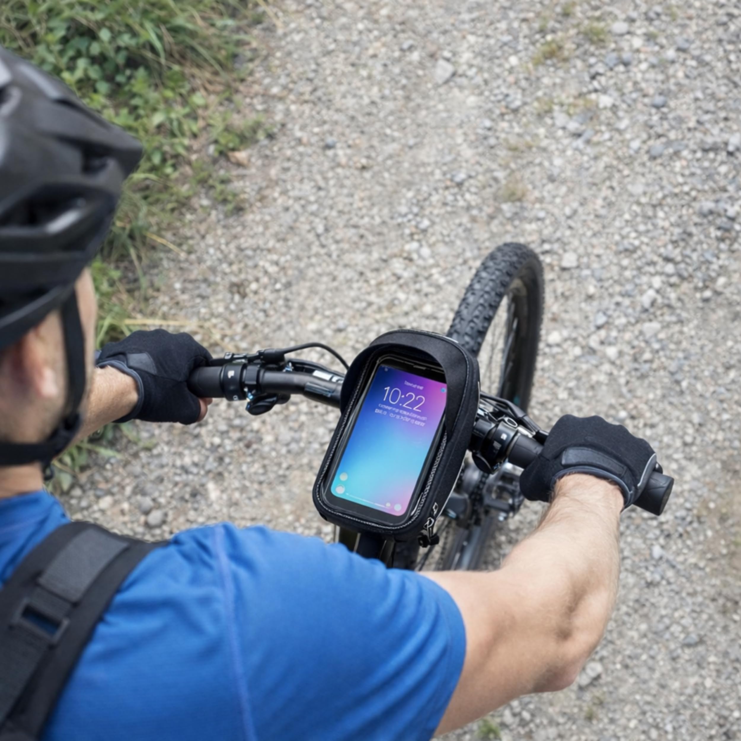 PARENCE. Sacoche Étanche Porte-Téléphone Vélo – Fixation Cadre/Guidon – Façade Tactile – Double Zip – Noir – Jusqu’à 6,8”