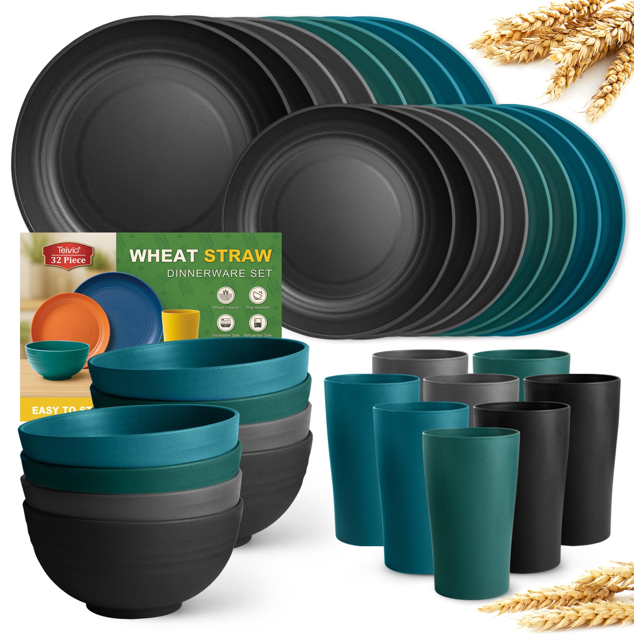 Wheat Straw Dinnerware Set - 32 Piece -19 Wheat Straw Dinnerware Set - 32 Piece -19
