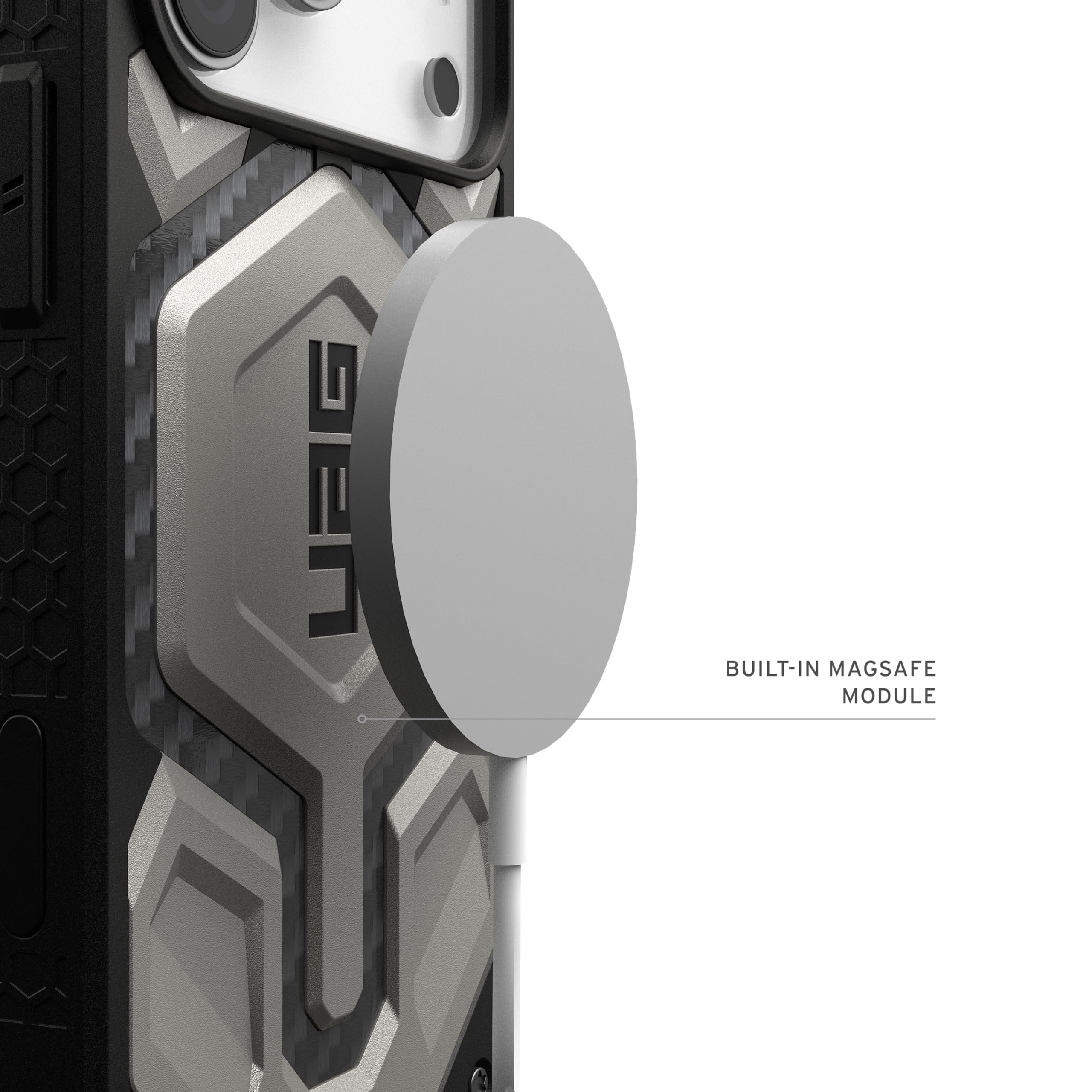 Urban Armor Gear Monarch Pro Case compatibile con Apple iPhone 17 Pro Max Custodia (Ricarica wireless/magnetica, Protezione a 5 strati) titanio