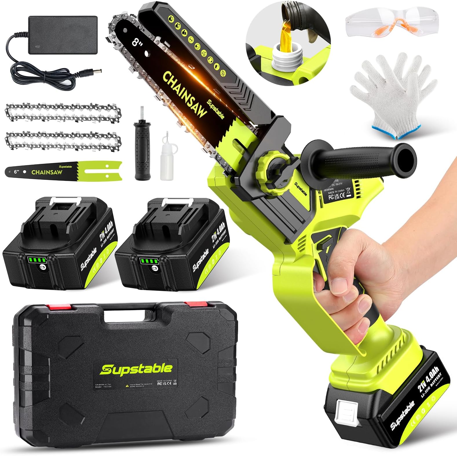 2x Sägekette Vollmeißel 3/8" 1,1mm 40TG 25cm Parkside PKSA 20-Li B2 - Foto 4