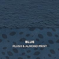 Vista 4 de Furhaven - Funda de repuesto para cama de perro, en forma de L, con estampado de felpa y almendras azules, talla M