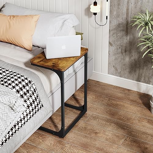 Miniatura 5 de QEEIG - Juego de 2 mesas auxiliares en forma de C, juego de 2 mesas de sala de estar, bandejas de sofá, para casas de campo, de 15.7 pulgadas de