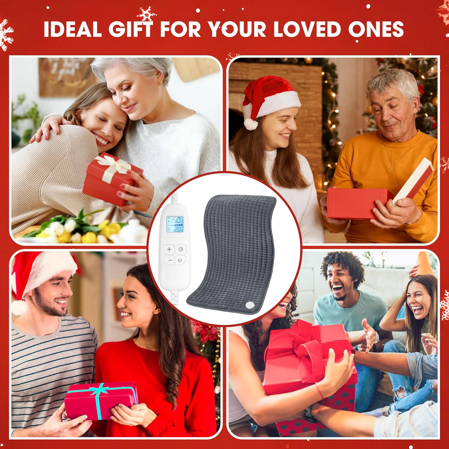 FluffyWarmth Electric Heating Pad for Back, Extra Large 17''x 33'' XXXL for Full Body,Menstrual Period Cramps,Neck Shoulder Back Pain Relief, 6 Heat Settings 4 Timers Heating Pad, Gifts for Women Men - Image 3