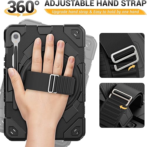 Miniatura 4 de HXCASEAC Case for Samsung Galaxy Tab S9 FE 10.9 S9 Case 11 with Screen ProtectorS Pen HolderHand Strap (SM-X510 X516B X518U X710 716B X718U) Heavy
