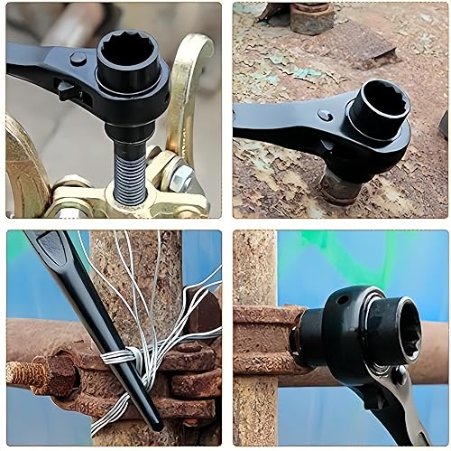 Miniatura 3 de Llave de andamio de 0.827-0.866 in Llave de trinquete Llave de tubo de trinquete plana Cr-v Herramienta de trinquete