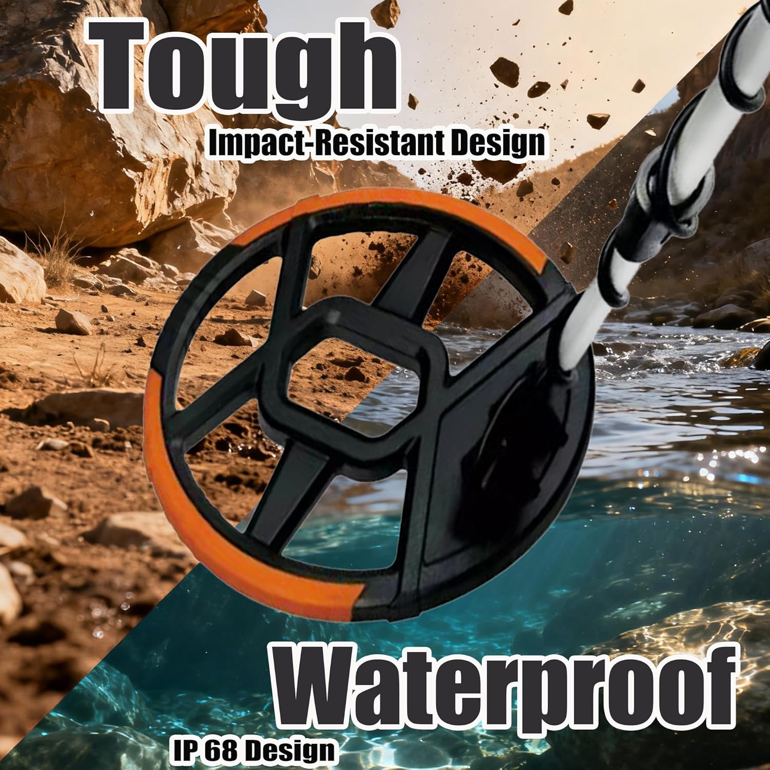 Metal Detector with Light Professional Metal Detector for Adult Waterproof 7.8" Search Coil with LCD Display, High Accuracy Adjustable Metals Detectors for Beach Hunting Gold Finder