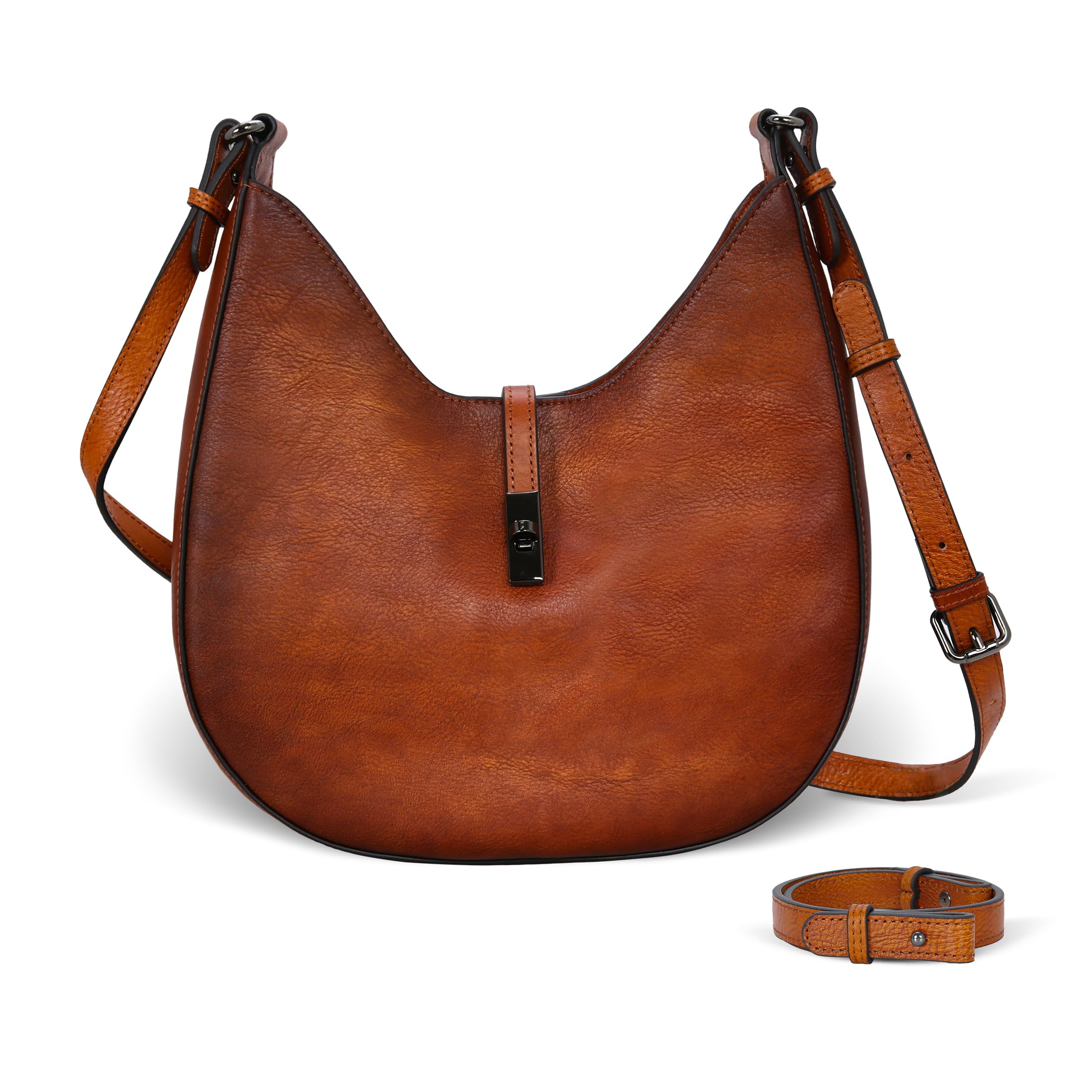 Leather Shoulder Bag Designer Crossbody Bags for Women Crescent Purse Hobo Handbags Everyday Purse