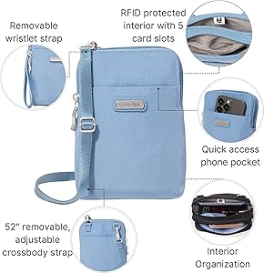 Amazon.com: Baggallini Take Two RFID Bryant Crossbody - 5x7.25