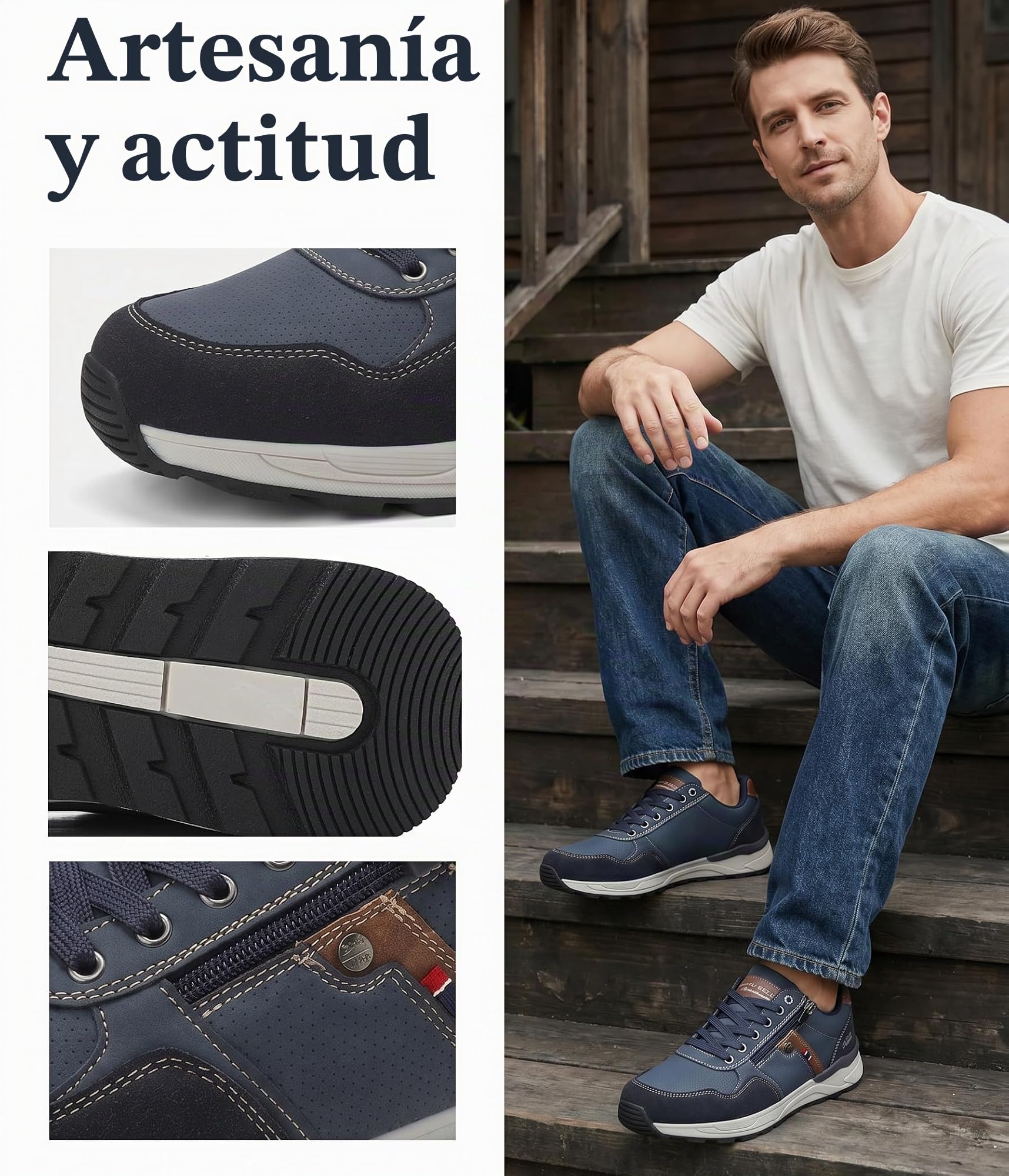 ARRIGO BELLO Zapatillas Hombre Sneaker Running Ligeras Transpirables Elegantes Deportivas Zapatos Casuales Caminar 41-46