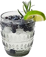 Vista 9 de Euro Ceramica Fez Collection - Juego de 4 vasos y cristalería, 14 onzas, diseño de mandala, transparente