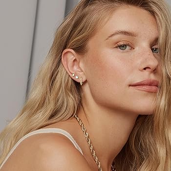 Amazon.co.jp: Surgical Steel Earrings Stud Earrings for Women Men Sensitive Ears Flat Back Earrings Studs Stainless Steel Cartilage Earrings Opal Small Flat Back Stud Earrings for Women : Clothing, Shoes & Jewelry