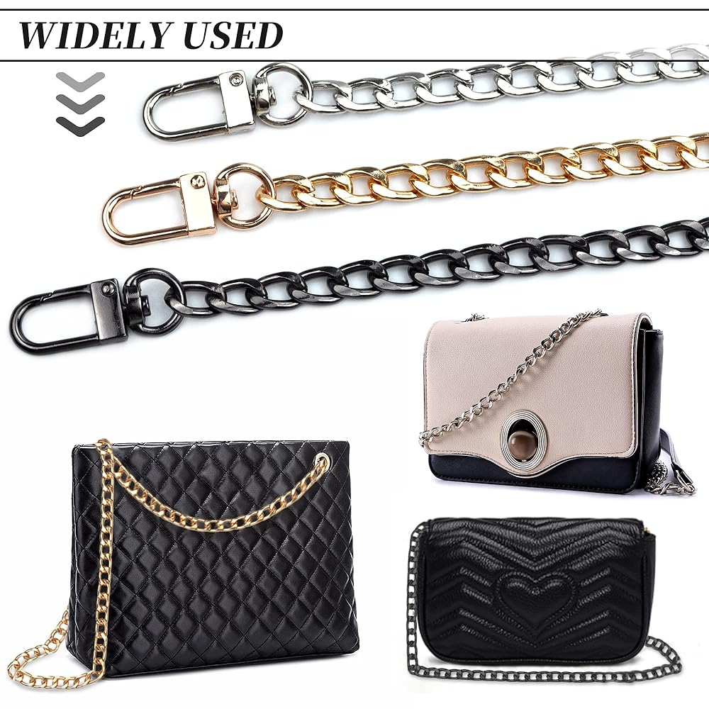 4 Catene Per Borsa Argento - Lunghezze Diverse Per Borse A Tracolla, Portafogli, Zaini - Foto 10