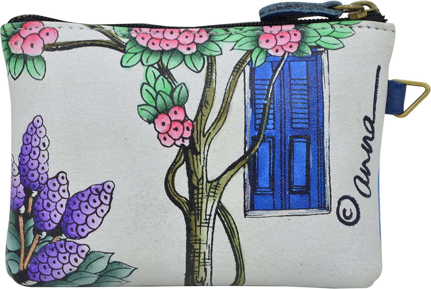 Anna by Anuschka Women's Hand Painted Leather Coin Pouch Purse - Image 2