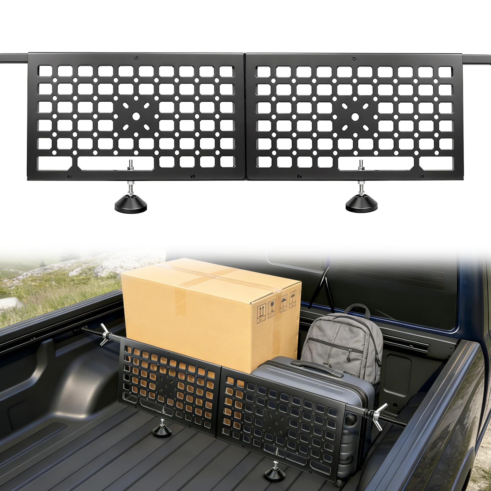 Adjustable Truck Bed Divider for Jeep Gladiator, Toyota Tacoma,Ford Ranger