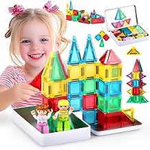 GAGAKU Mini Magnetic Building Blocks 50 Pieces Magnetic Tiles Toys for Kids Ages 3 4 5 6 7 8+ Years Old Youth Girls Boys Toddlers Magnetic Blocks