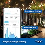 Tapo Outdoor Smart Dimmer Plug Wi-Fi, IP65 Plug-in Dimmer for Outdoor String Lights, Matter Compatible, Energy Monitoring, Works w/Apple Home, Alexa, Google Assistant, ETL Certified, P430M