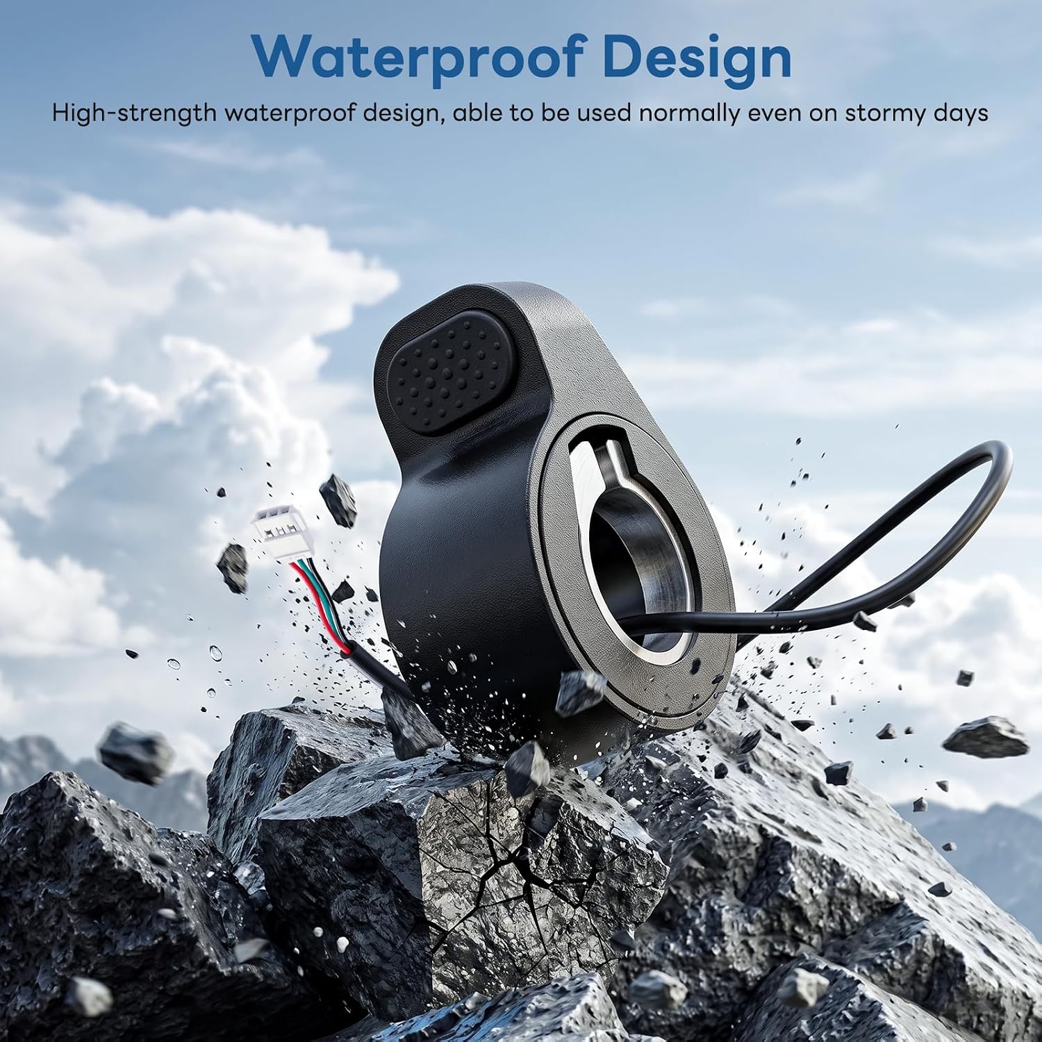 Jerbor Thumb Throttle Accelerator for Volpam 350W/Q1/SP06, Waterproof Connector Handlebar, Finger Speed Control Accessories for Volpam
