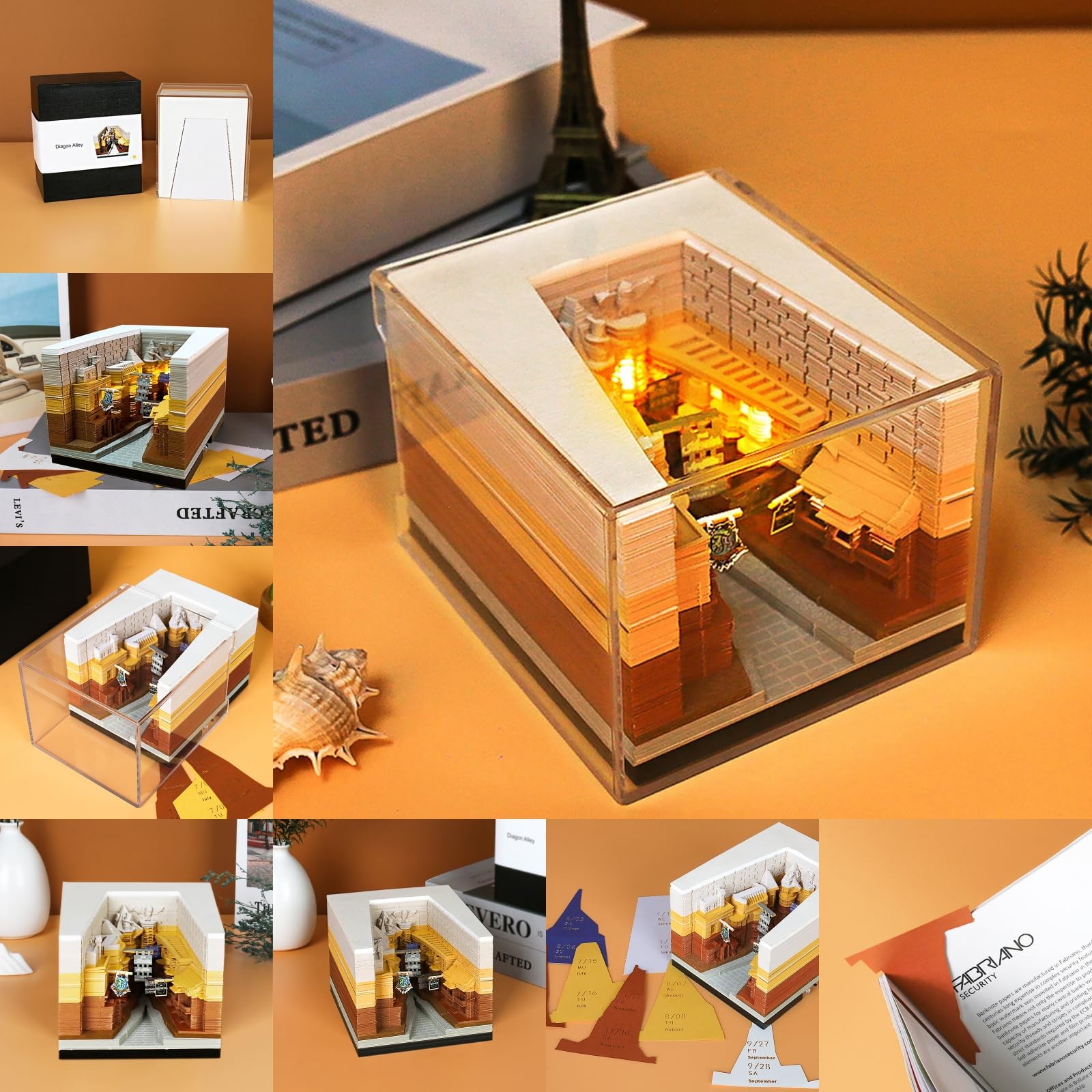 3Dメモパッドアートカレンダー2024 パープル 縁起の良いドラゴン