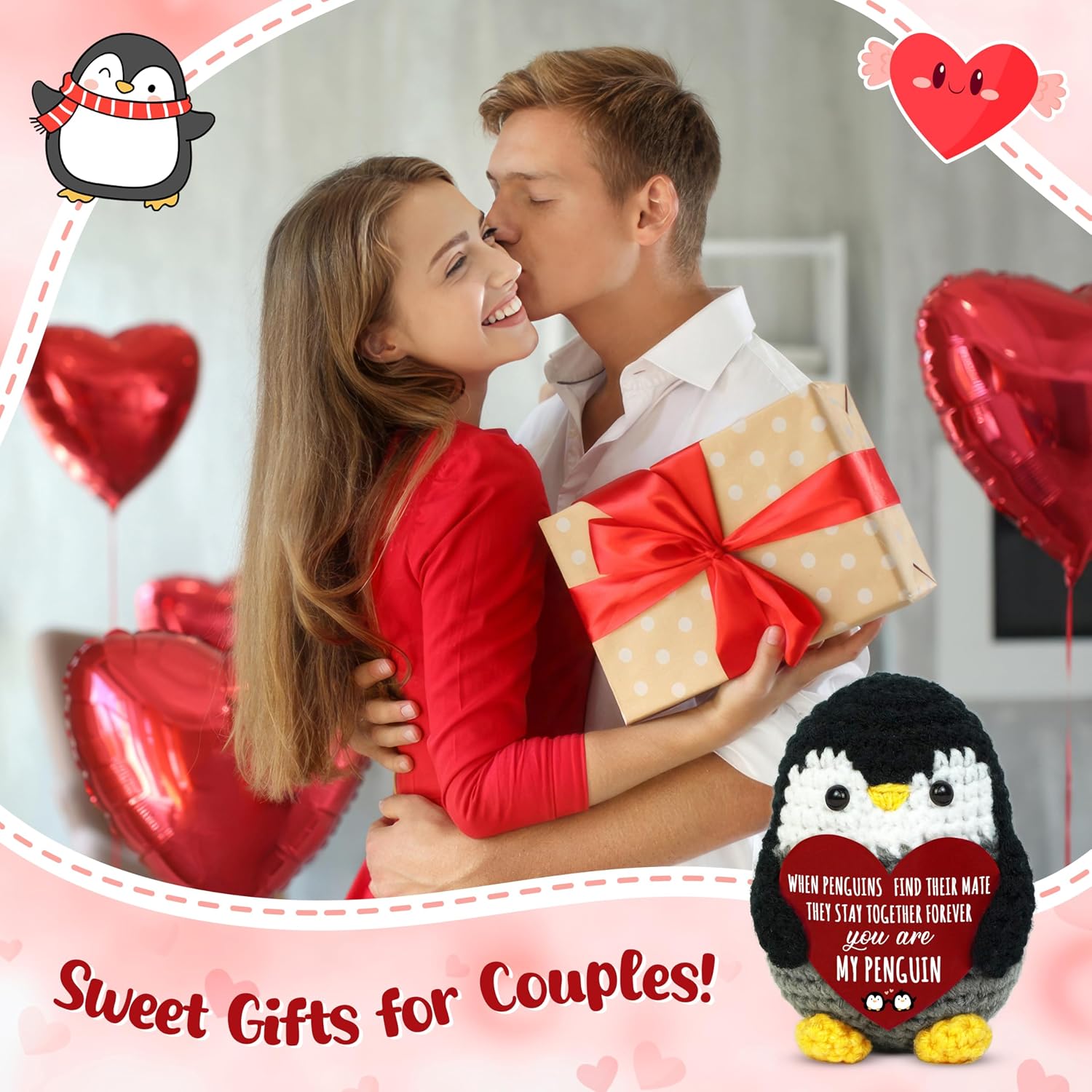OASSIE Anniversary Wedding Gifts for Women Men - Positive Penguin Crochet