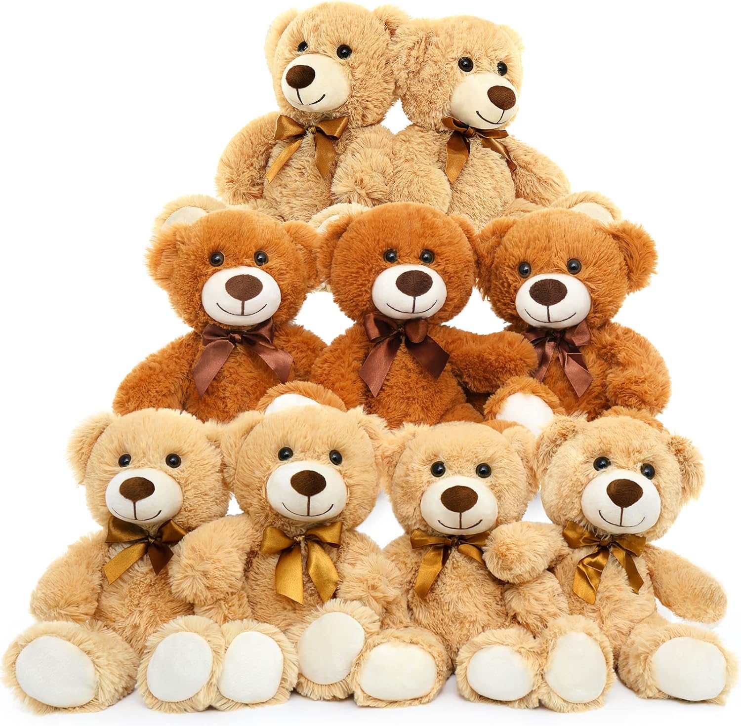 MorisMos 9 Packs Bulk Teddy Bears Stuffed Animal, Small