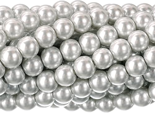 Miniatura 18 de RUBYCA 200 piezas de cuentas redondas pequeñas de cristal checo satinado lustroso para hacer joyería con cuentas de 6 mm color crema