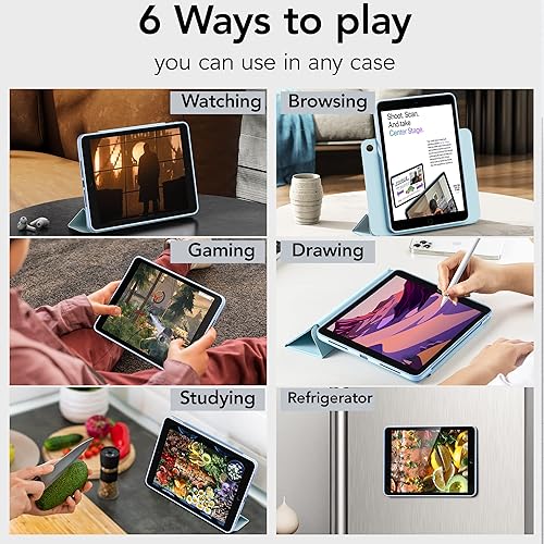 Miniatura 6 de Funda para iPad de 987 generación de 10.2 pulgadas, magnética, funda protectora desmontable con soporte para lápices, apagado y encendido automático