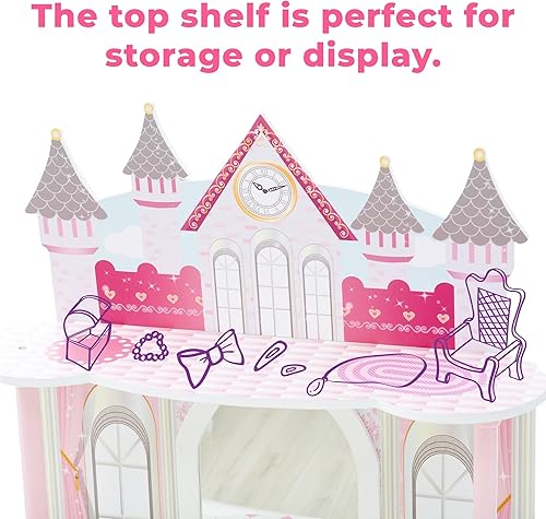 Miniatura 37 de Teamson Kids Juego de tocador con espejo y taburete, escritorio de maquillaje para niños con espejo para niñas pequeñas, tocador de madera para