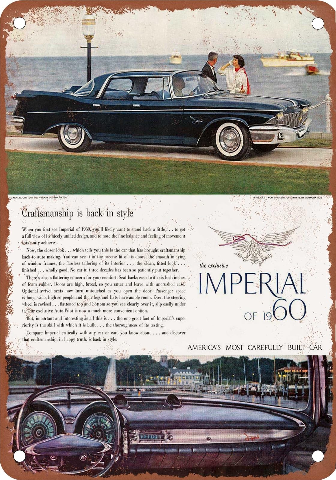 Miaomansenstore Metal Sign - 1960 Imperial Vintage Ad 10 - Old Retro Rusty Look Home Decor