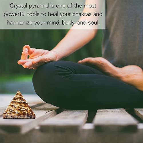 Miniatura 499 de Amazing Gemstone White Agate Snow Quartz Pyramid Crystal Healing Stones - 1" Great Pyramid Figurine of Natural Stone Pyramid for Meditation, Reiki