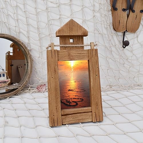 Miniatura 3 de Morning View Marco de fotos de madera maciza de 4 x 6 pulgadas, marco de fotos de madera náutica para mesa, marco de fotos de madera náutica rústico