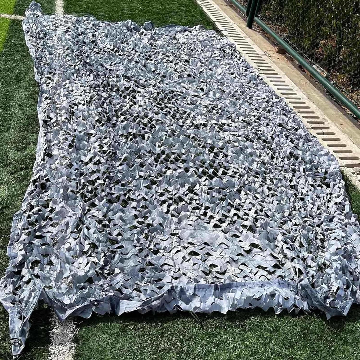 Grey Camouflage Netting,2x3m,3x4m,3x5m,4x6m,5x10m,Outdoor Garden Shade Netting,Military Hunting Camouflage Netting,Professional Camouflage Net,Waterproof Camo Net,Grey-3x3m/9.8x9.8ft