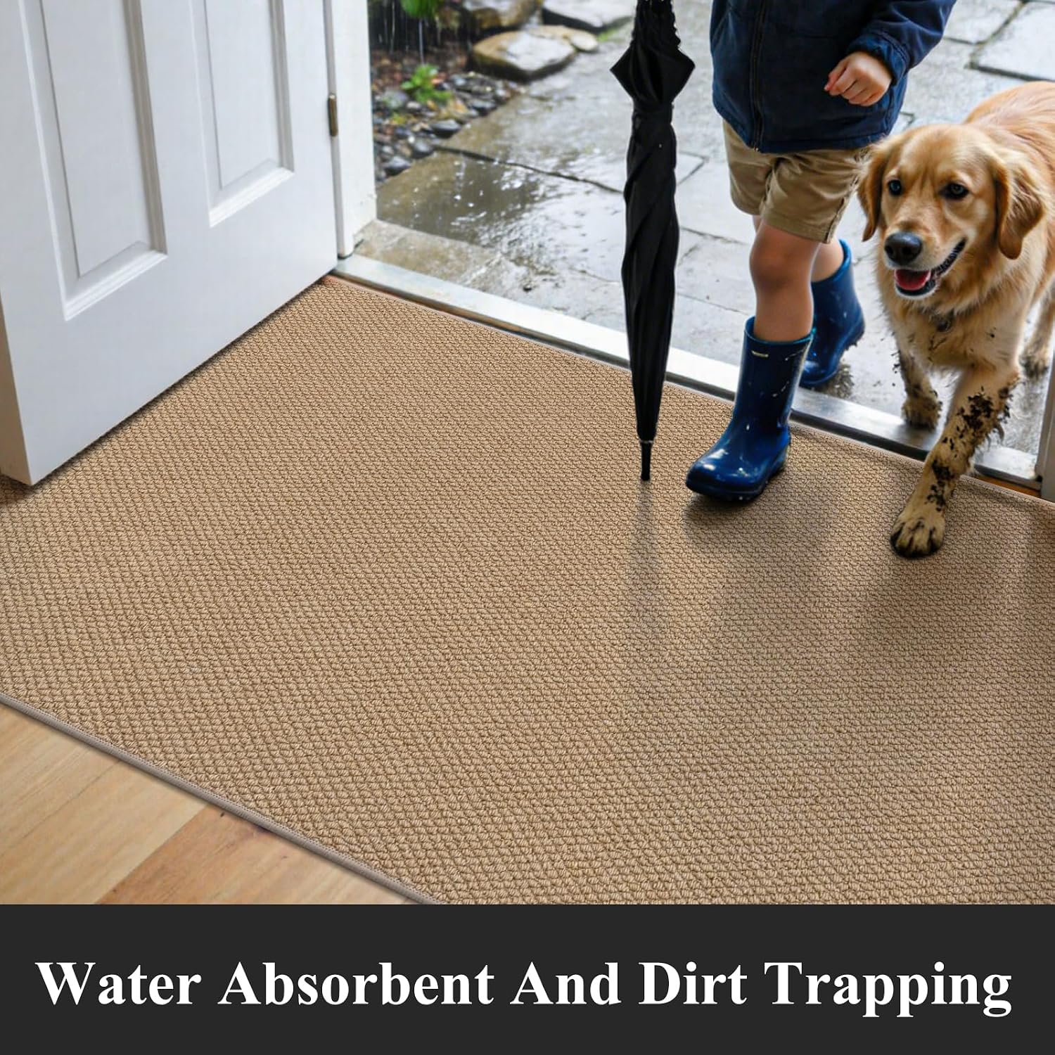 HEBE Washable Hallway Runner Rug 2'x 6', Non Slip Kitchen Rugs Runner, Low Pile Entryway Rug Laundry Room Mat Kitchen Carpet Runners for Hallways, Laundry, Bathroom, Bedside Rug