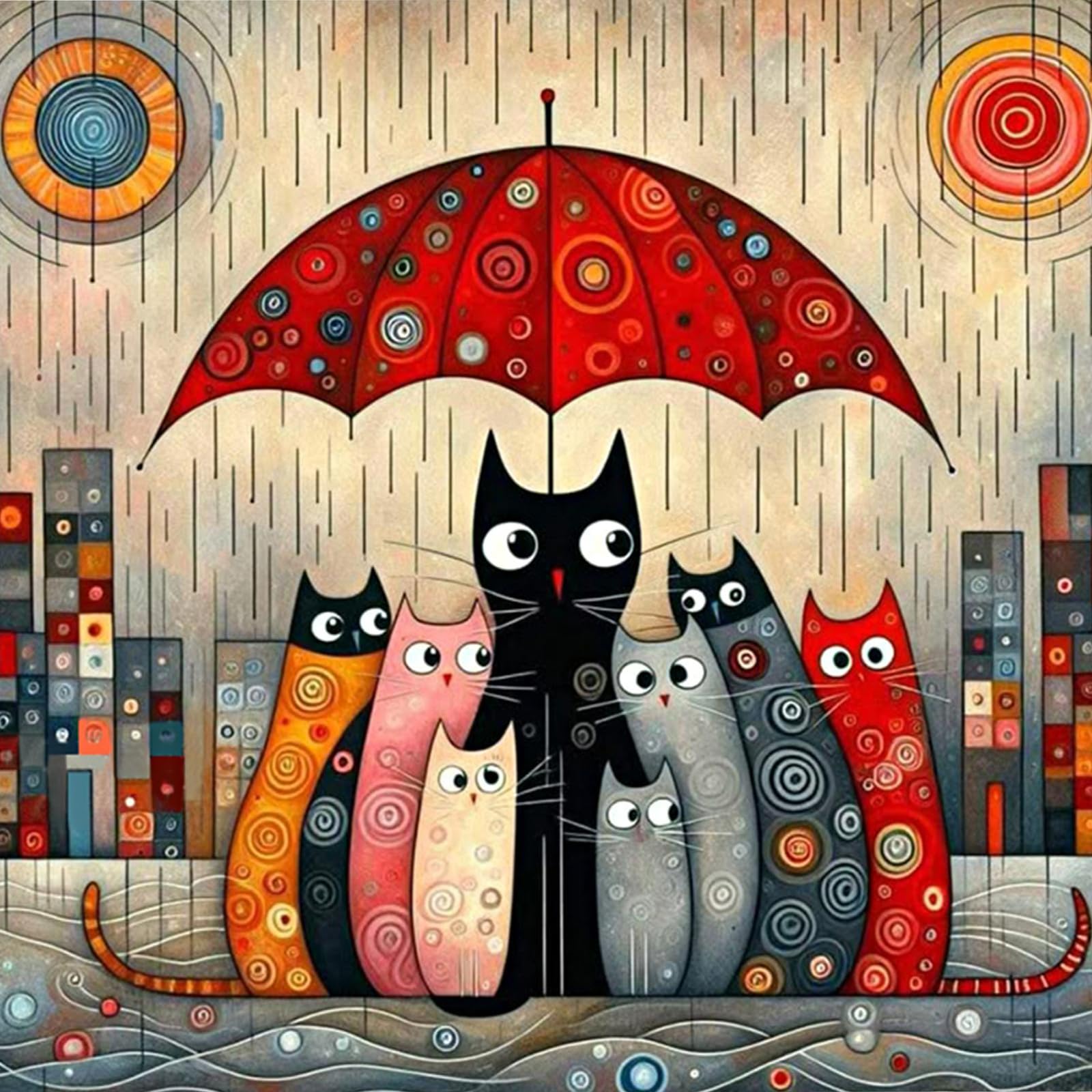 Cat DIY Paint By Numbers Kit on Canvas 20x20cm with Frame Paint by Numbers Kits Drawing Paintwork for Beginners Adults Gift Home Wall Decor
