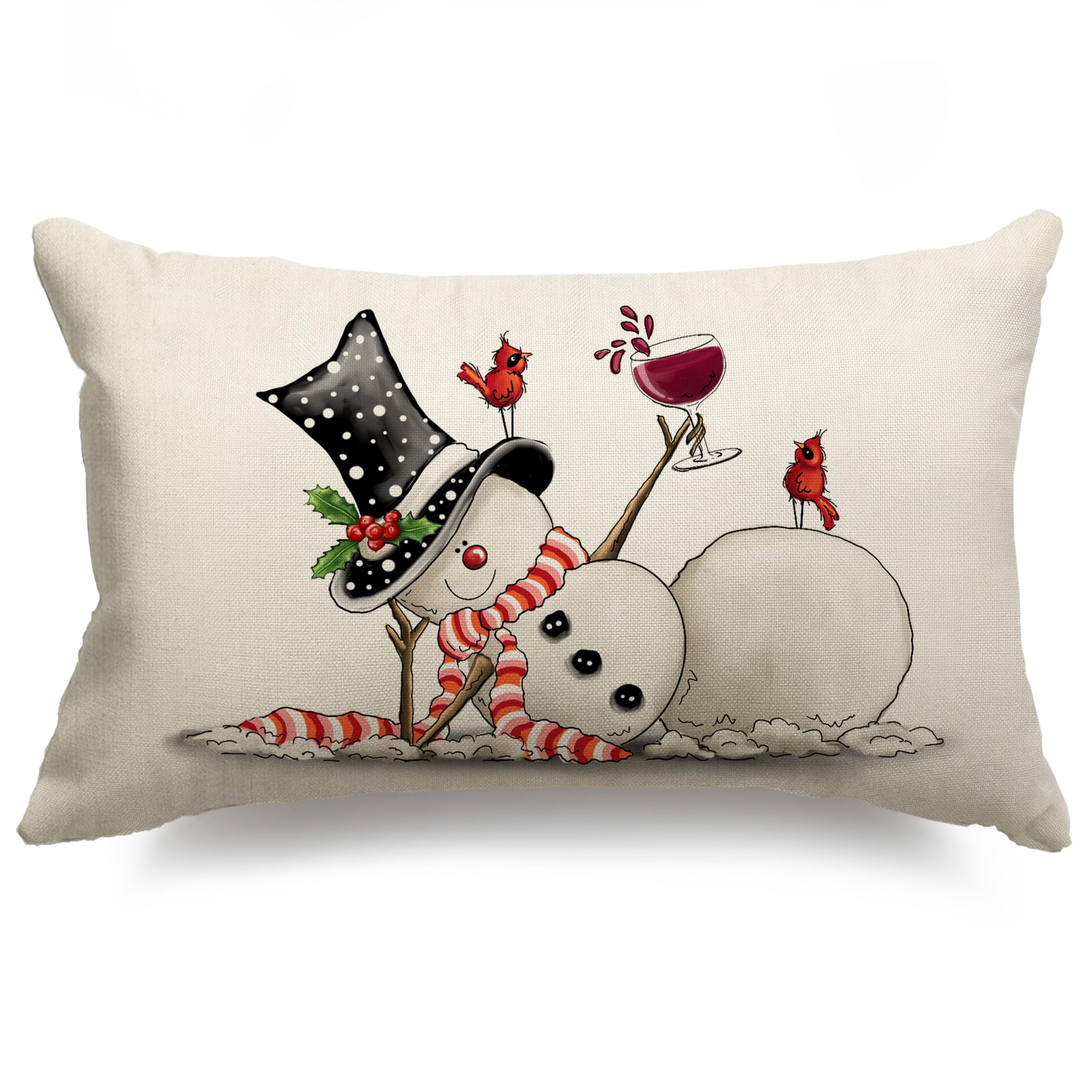 JXZYGMD Christmas Pillow Covers 12x20 Snowman Merry Christmas Lumbar Pillow Cover Decorations Throw Pillow Covers Farmhouse Pillows Decorative for