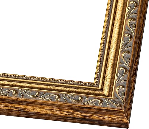 Miniatura 2 de Poster Palooza Marco de fotos de madera tradicional dorado antiguo de 14 x 25 pulgadas con plexiglás acrílico UV, respaldo de tablero de espuma y