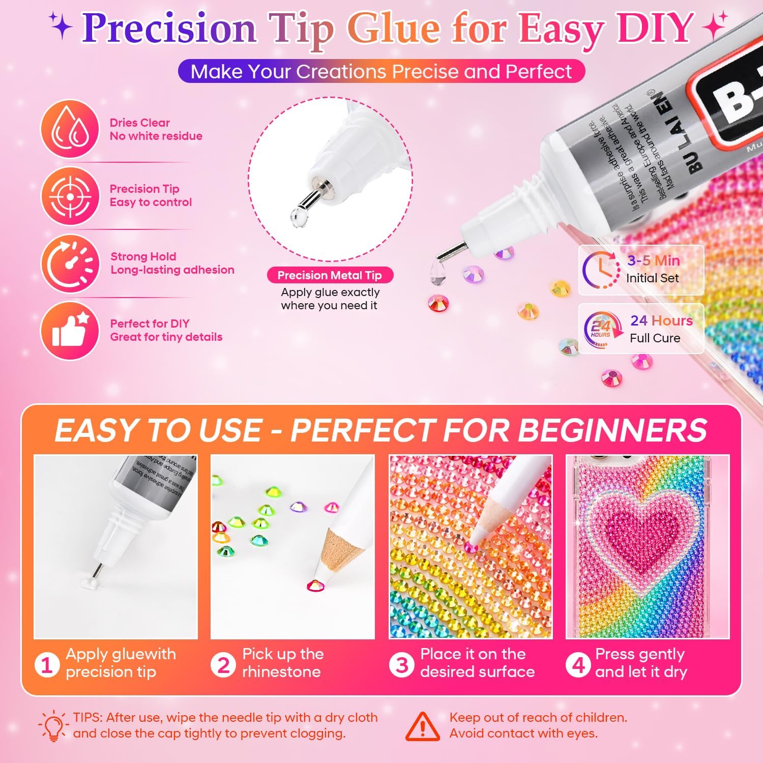 Bedazzling Kit, 45000 Pcs 42 Colors 3mm Flatback Resin Jelly Rhinestones | bedazzler set with 3 Pcs B7000 Glue & Tools, For Adults Girls Crafters, For Nail Art Shoes Tumblers Phone Cases, DIY Gifts