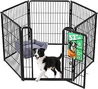 Vista 96 de FXW Homeplus Unleashed Corralito para Perros de Interior - Juego Sin Estrés y Seguro, Resistente de 40 Pulgadas 6 Paneles Corralito para Perros Negro