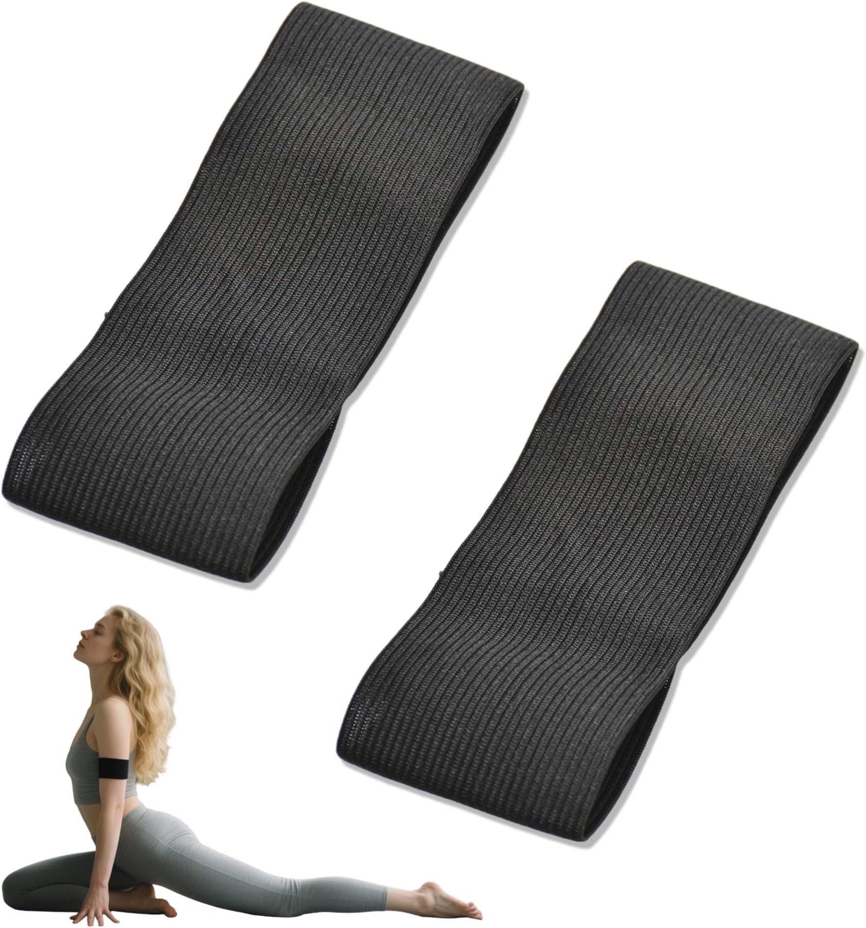 Black Armband Funeral, 2 Pcs Black Elasticated Arm Bands Football Mourning Armband Adjustable Black Funeral Armband Captains Band Loop Closure Arm band for Respect Memorial Soccer Basketball