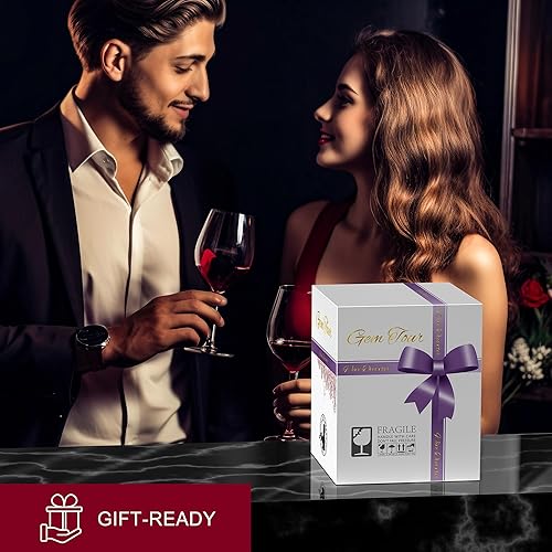 Miniatura 6 de Decantador de vino, jarra de vino tinto, decantador con aireador integrado, 100% vidrio de cristal soplado a mano sin plomo con tapa de vertedor de