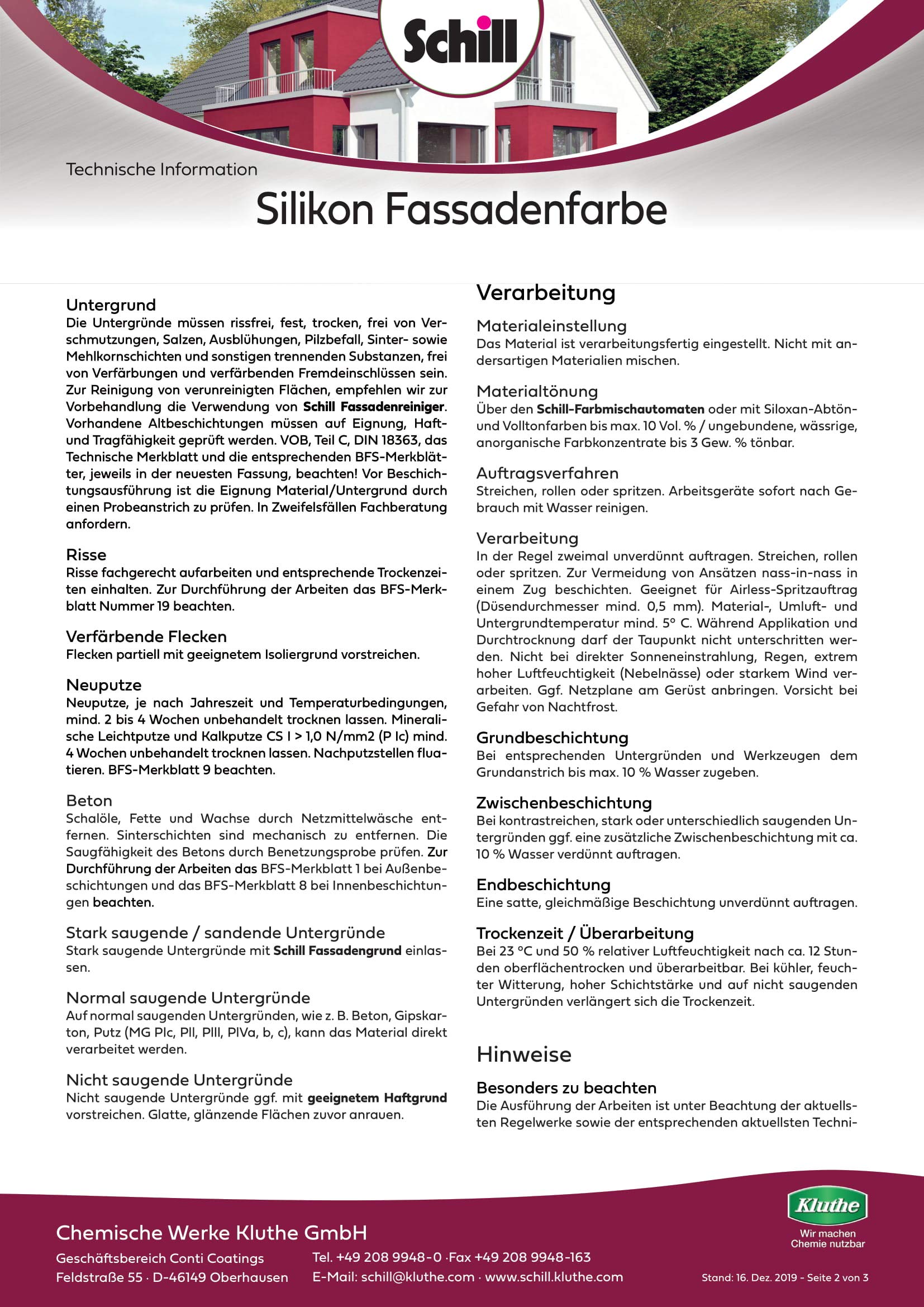 Schill Silikon Fassadenfarbe 5 Liter