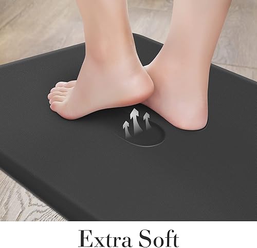 Miniatura 53 de HappyTrends Tapete de cocina [2 piezas] acolchado, cómodo, antifatiga, impermeable, antideslizante, tapete de espuma ergonómica gruesa y perfecta