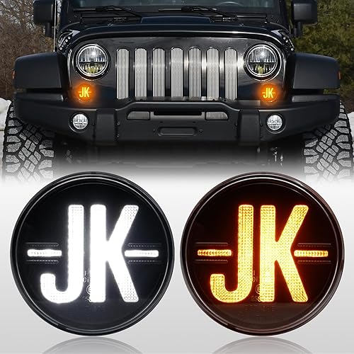 Miniatura 8 de AUYICH Luces LED de posición laterales compatibles con Wrangler JK 2007-2017, 2 luces indicadoras de guardabarros delanteros, luces de