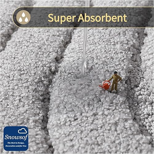 Miniatura 3 de Alfombras de baño de lujo, 0.78 pulgadas de grosor, extra suaves, absorbentes, no se desprende, se lavan a máquina, alfombra de felpa lanuda