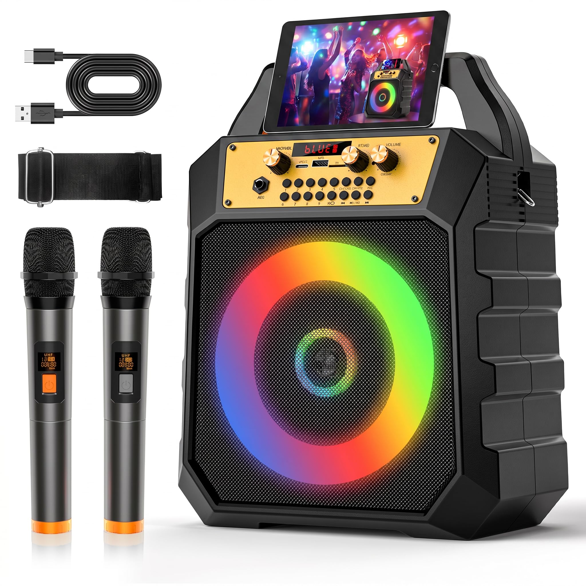 Amazon.com: Portable Karaoke Machine for Adults & Kids Coaxial