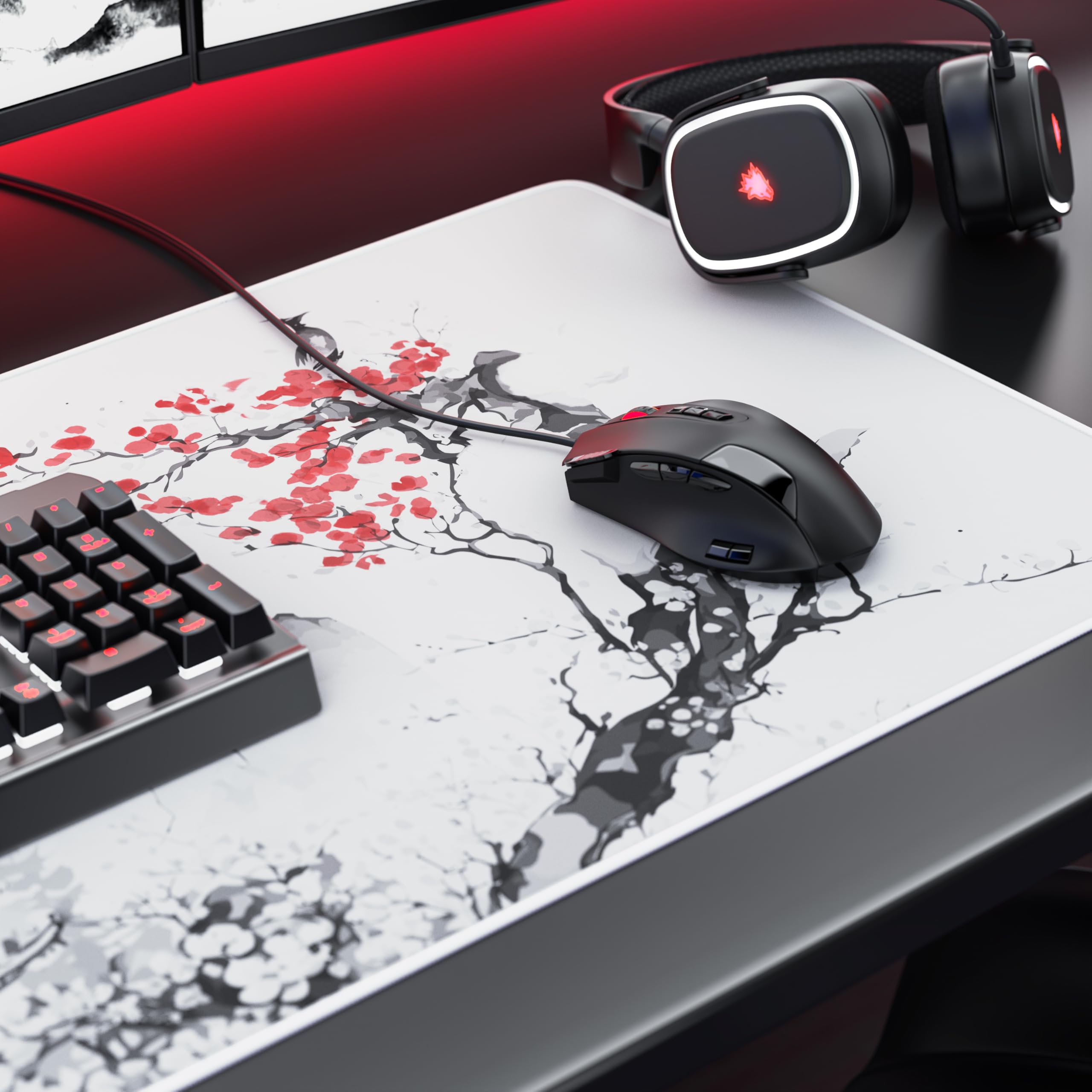 TITANWOLF Tappetino per Mouse XXL 900 x 400 – Office Mousepad – Controllo preciso del Mouse migliora la velocità e la precisione – Tenuta Stabile – Lavabile – Sottomano per Ufficio e casa
