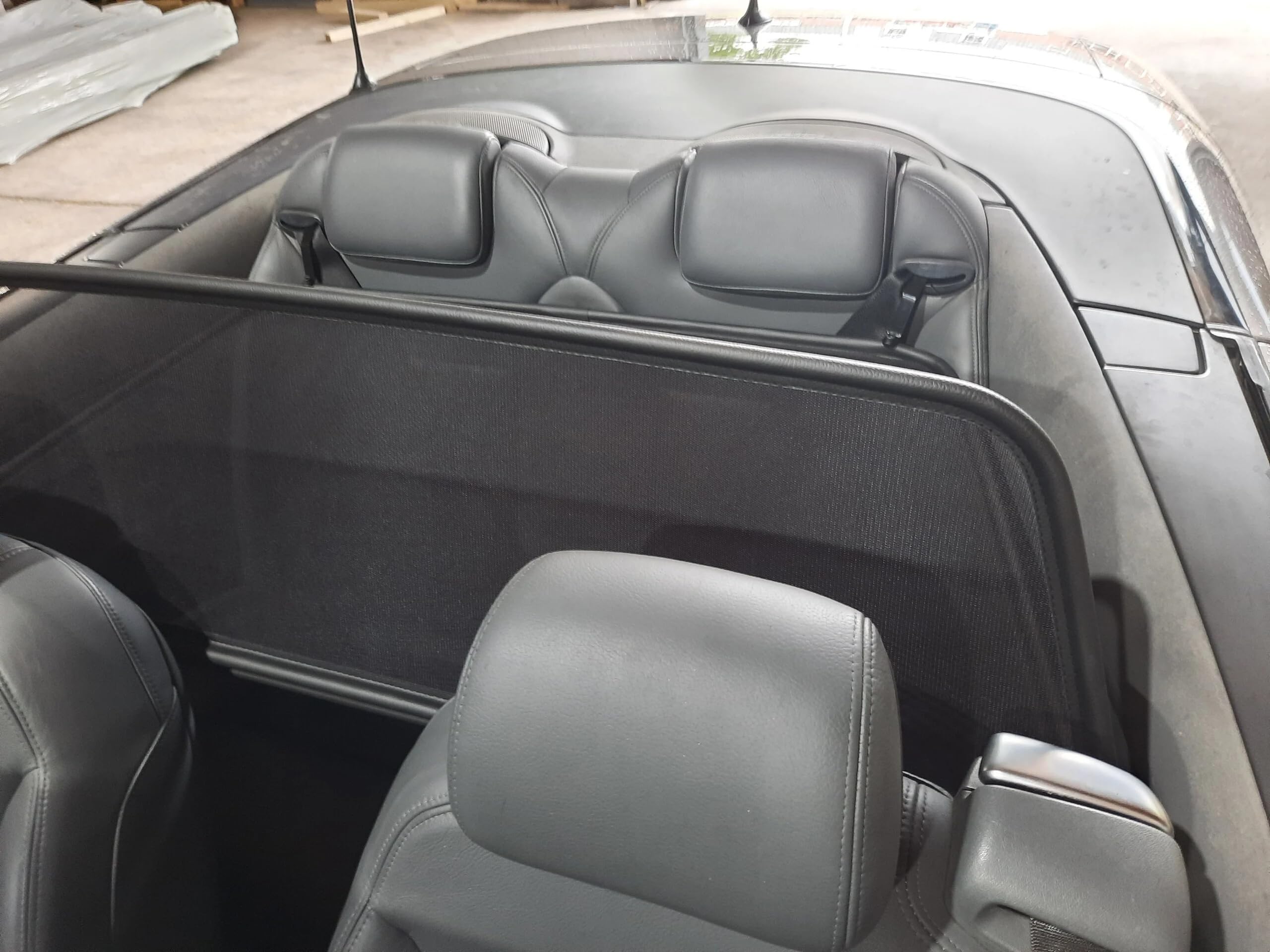 Déflecteur de vent pliable avec fermeture rapide - Noir Pour Saab 9-3 Décapotable à partir du 2004 | Filet Anti-Remous Coupe | Déflecteur d'air