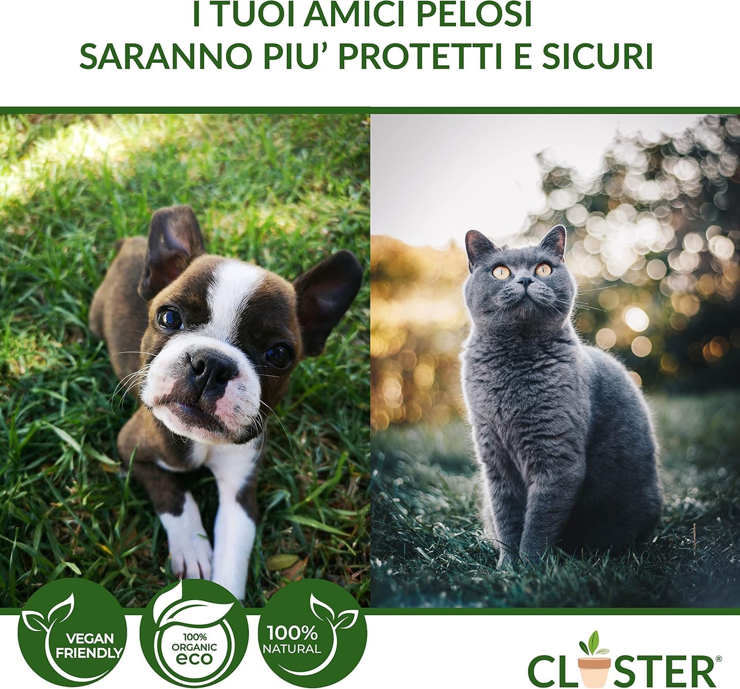 CLOSTER Neem Pet Protection 750 ML Antiparassitario Cani e Gatti - Olio di Neem Spray Pronto all’Uso - Repellente Zanzare Insetti Antipulci Contro Zecche Pulci Mosche Acari Pidocchi